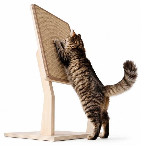Katzenkratzbrett Caty Beige - Holz teilmassiv - 34 x 6 x 44 cm