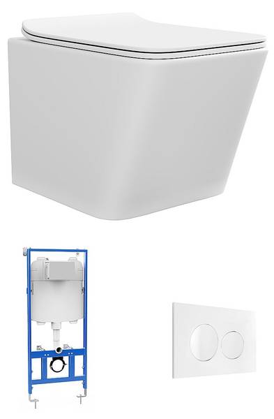 Hänge WC CLEMONA Weiß - Keramik - 52 x 34 x 36 cm
