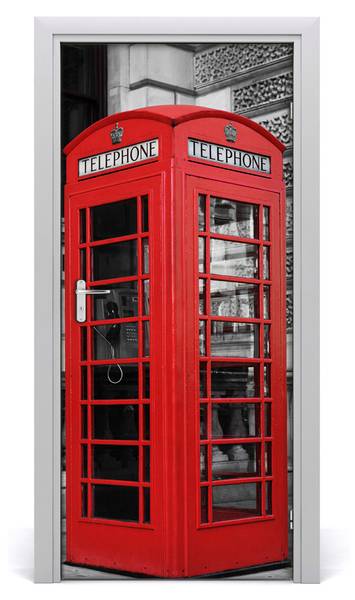 Türaufkleber Telefonzelle Klebstoff Grau - Textil - 95 x 205 x 1 cm
