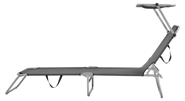 Sonnenliege Argozelo (2er-Set) Grau - Metall - 186 x 24 x 55 cm
