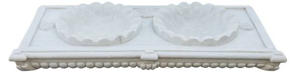 Waschbecken MEERESBRISE Weiß - Marmor - 56 x 15 x 130 cm