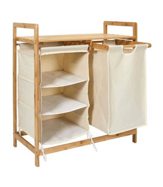 Badezimmer-Organizer ELYO Braun - Massivholz - 38 x 70 x 77 cm