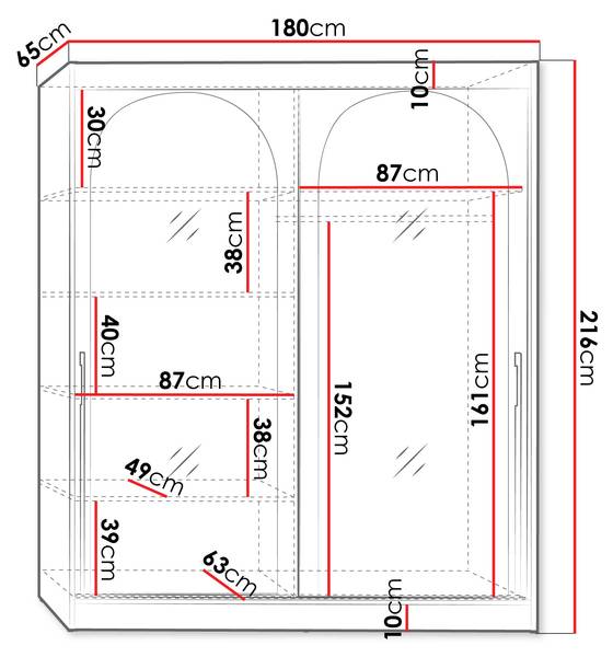 Kleiderschrank Modin Schwarz - Weiß