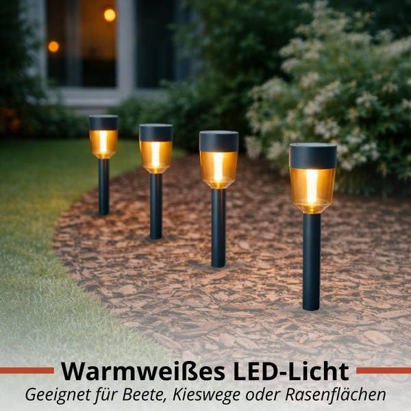 Erdspießstrahler MEGRPR3860033 4er set Schwarz - Metall - 5 x 35 x 5 cm