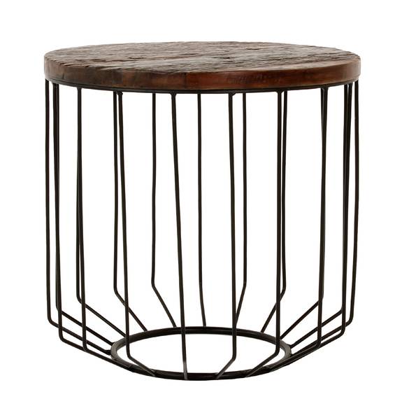 Couchtisch MUMBAI Schwarz - Braun - Samt - Eisen - Stahl - Polycarbonat - 50 x 50 x 50 cm