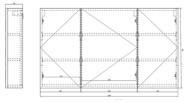 Spiegelschrank-02 Weiß - Breite: 120 cm