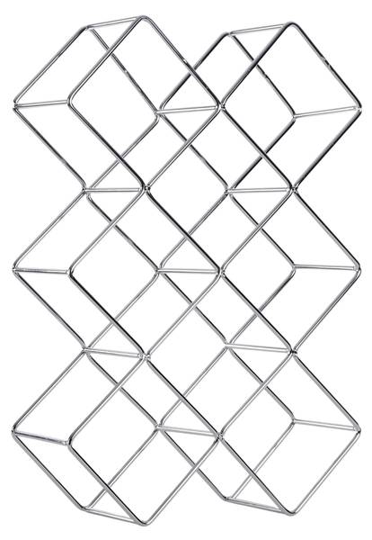 Flaschenhalter QUADRAT Silber - Metall - 25 x 38 x 10 cm