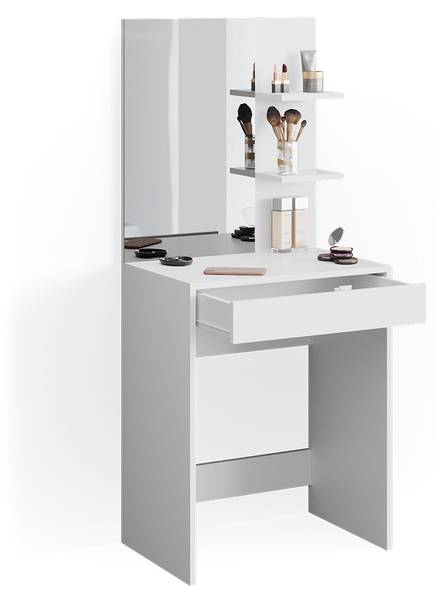 Kaptafel Isabelle 34428 wit - plaatmateriaal op houtbasis - 60 x 140 x 40 cm
