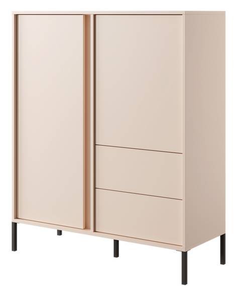 Commode DAST 2D2S LED Beige - ABS - Mélamine - 104 x 124 x 40 cm