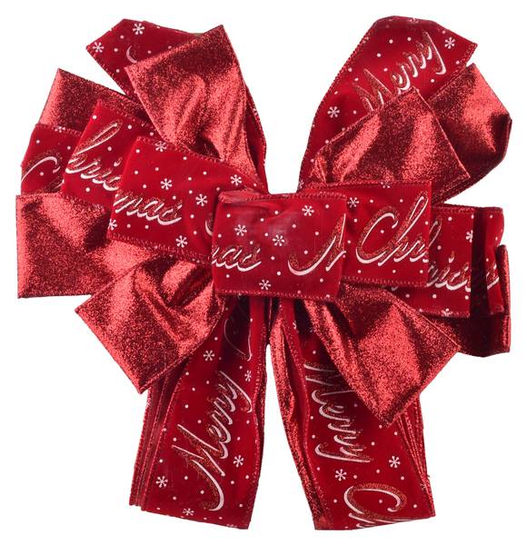Weihnachtsschleife SANTA LILA Rot