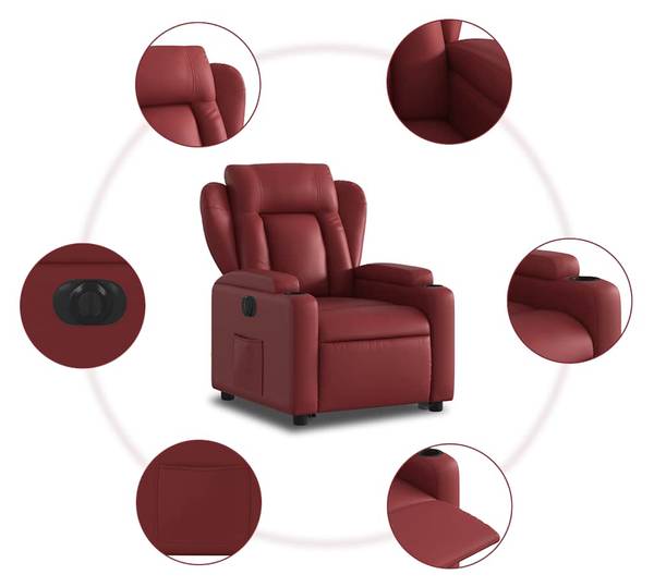 Elektrische Sta-opstoel 3032385-3 rood - roodbruin