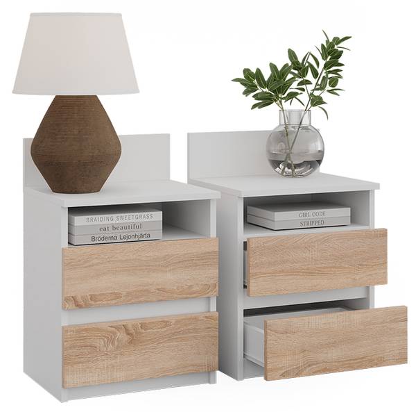 Table de chevet Monty 53172 Marron - Bois manufacturé - 40 x 60 x 33 cm