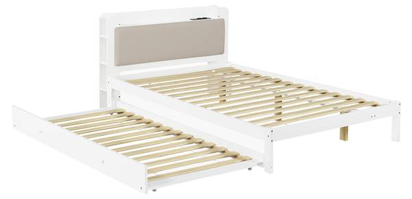 Kinderbett MUDLACHU49 Ⅰ Weiß - Holzwerkstoff - 125 x 80 x 220 cm