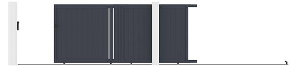 Schiebetor TOROMA Grau - Metall - 396 x 178 x 5 cm