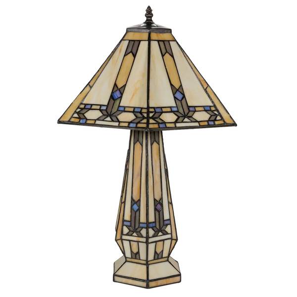 Tiffany Tischlampe 7608 Weiß - Glas - 42 x 58 x 42 cm