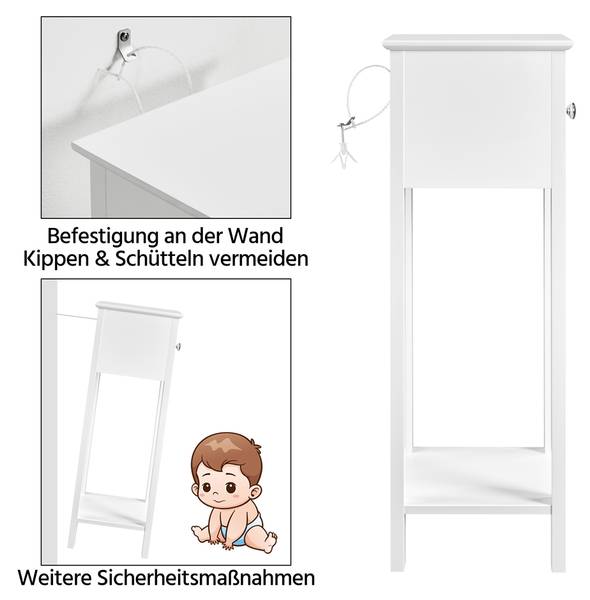 Nachttisch ARC11 Weiß - Holzwerkstoff - 25 x 70 x 25 cm