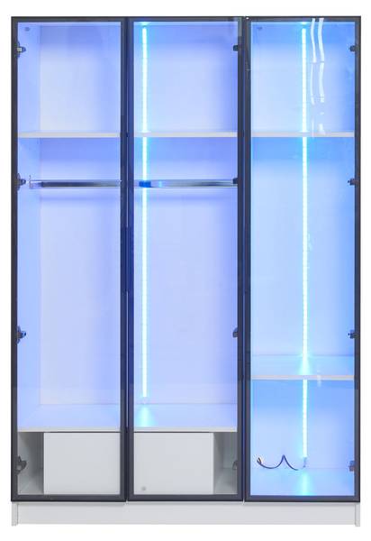 Kleiderschrank GlassGLOW Ⅲ Weiß - Holzwerkstoff - 50 x 160 x 110 cm