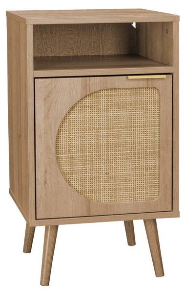 Nachttisch Eva Beige - Holz teilmassiv - 39 x 70 x 40 cm