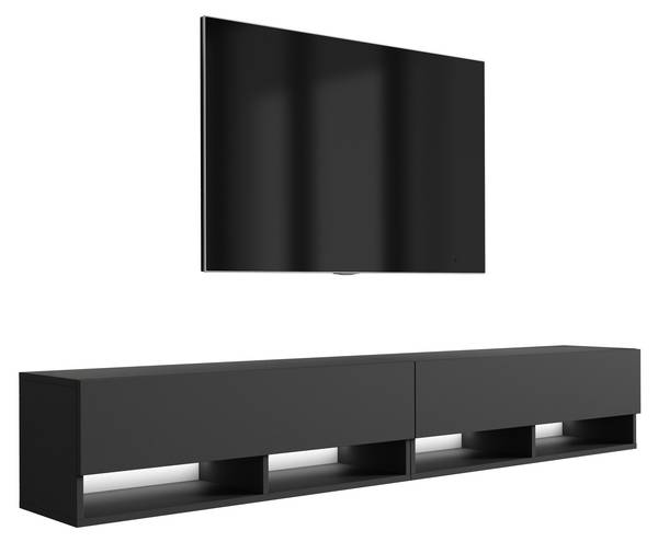 TV-Lowboard Nomi II Schwarz - Breite: 200 cm