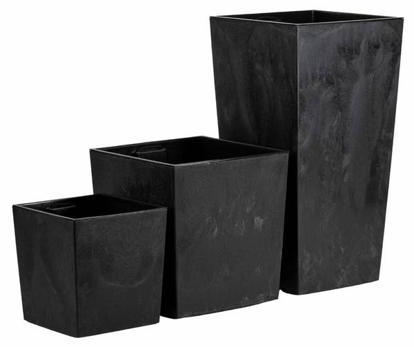 Blumentopf Flore 3er-Set Schwarz
