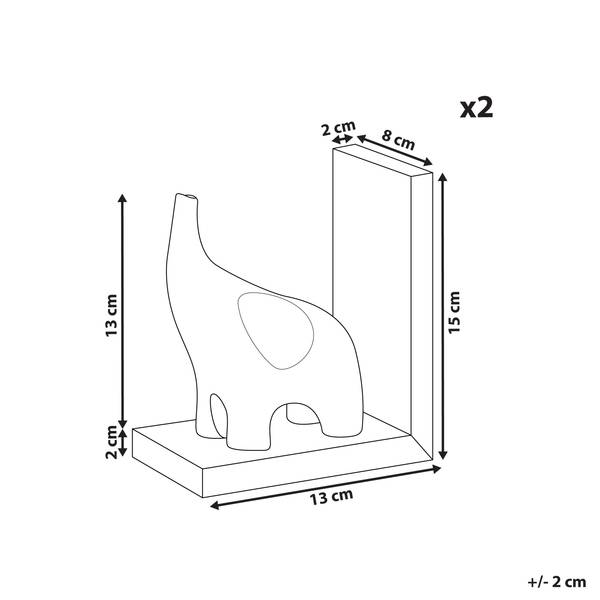 Buchstütze KOTEZI Gold - Weiß - Stein - 8 x 15 x 13 cm