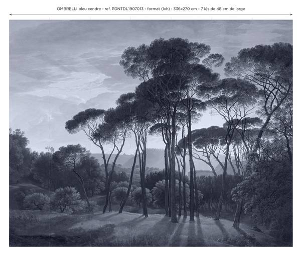 Panorama-Tapete Ombrelli Blau