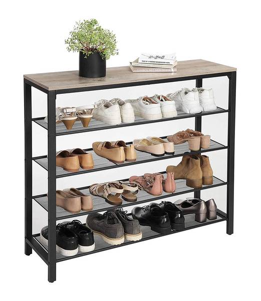 Schuhregal Lobamba Schwarz - Holzwerkstoff - 30 x 93 x 100 cm