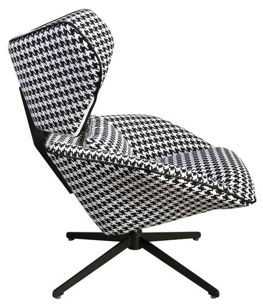 Fauteuil 5142 Noir - Blanc - Tissé à plat - Polyester - Tissu - 85 x 98 x 95 cm