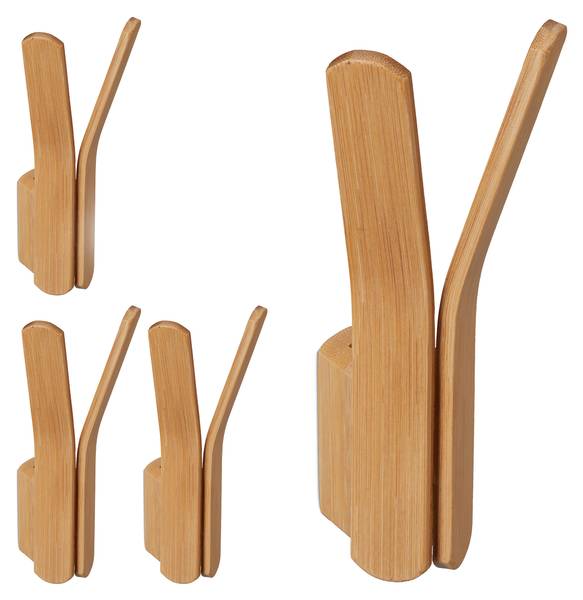 4 x Doppel-Wandhaken aus Bambus kaufen | home24