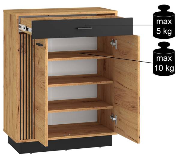 Sideboard Vasco Braun - Holzwerkstoff - 70 x 91 x 34 cm