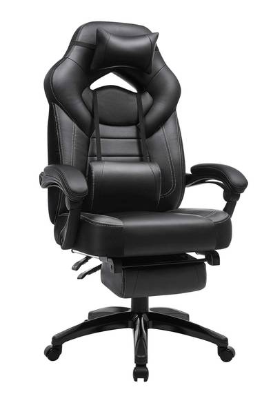 Gaming Stuhl Schreibtischstuhl Baidoa Schwarz - Kunstleder - 64 x 128 x 70 cm