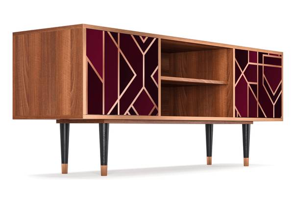 TV-Lowboard T2 Walnuss Rot - Holzwerkstoff - 170 x 69 x 48 cm