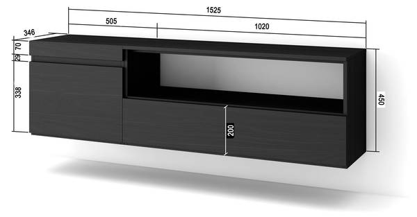 TV-Meubel Cozy 150 IV zwart