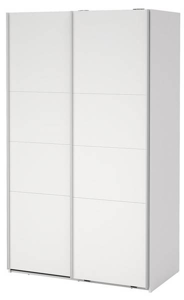 Schiebetürenschrank Catania (2-türig) Weiß - Holz teilmassiv - 119 x 201 x 67 cm