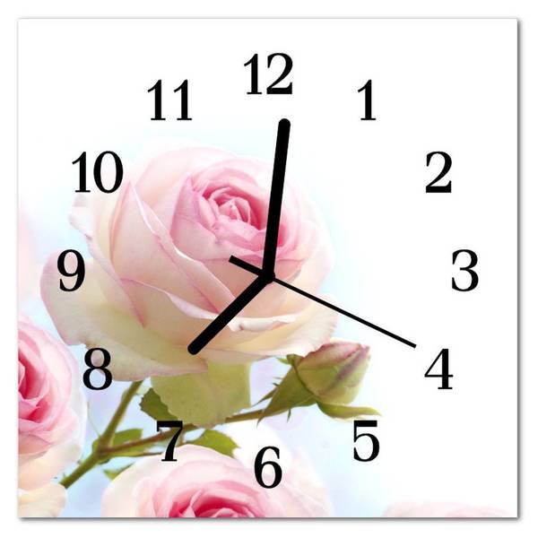 Wanduhr Rose rosa Pink - Glas - 30 x 30 x 1 cm