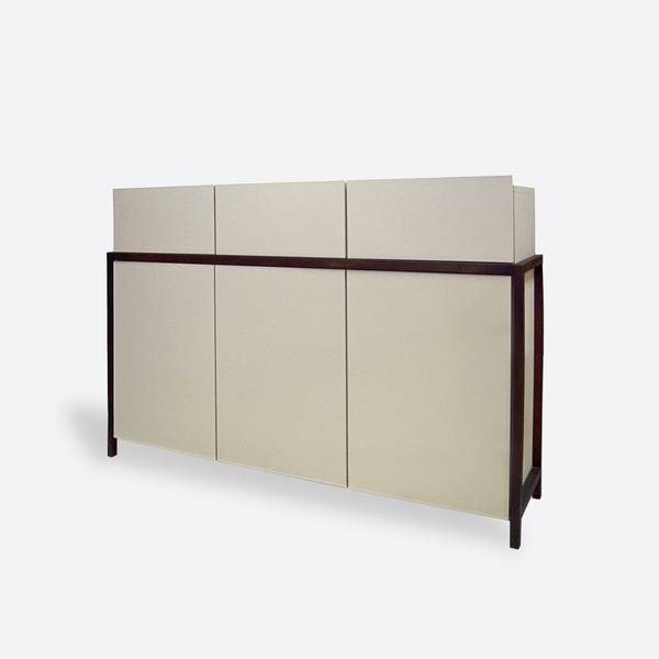 Holzkommode mit Metallfüßen BOSTON I Braun - Eiche - 155 x 100 x 35 cm