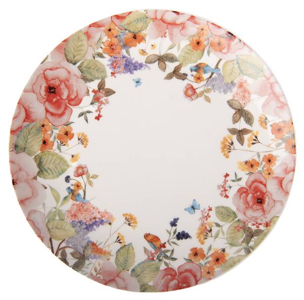 Frühstücksteller Romantic Garden 54328 Weiß - Porzellan - 20 x 2 x 20 cm