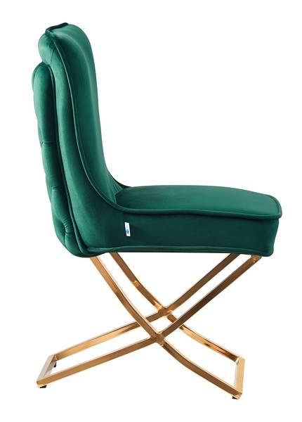 Trafalgar Esszimmerstuhl 2er-Set Grün - Samt - 51 x 95 x 70 cm