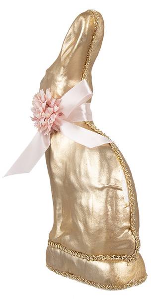 Decoratie Beeld Konijn Easter&Emmett goud - textiel - 5 x 22 x 11 cm