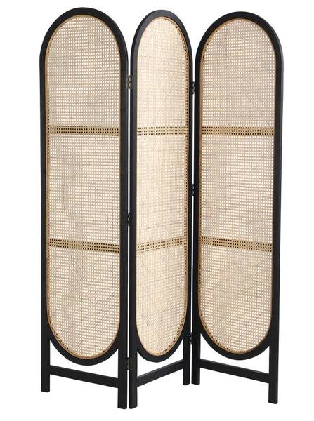 Paravent HANOI Schwarz - Holzwerkstoff - 2 x 180 x 150 cm