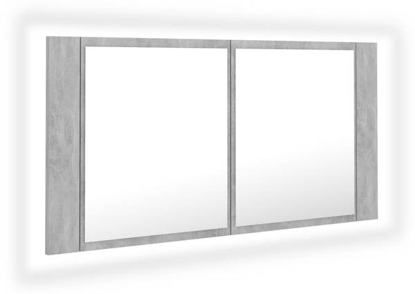 LED Spiegelschrank 3008766 Grau - Holzwerkstoff - 90 x 45 x 12 cm