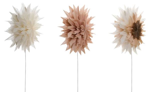 LED Deko FORSAN 3-tlg Braun - Pink - Weiß - Papier - 41 x 41 x 16 cm