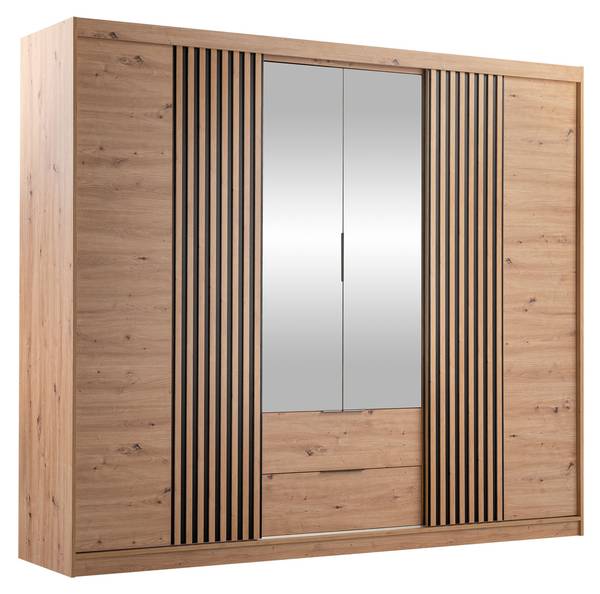 Kleiderschrank Majorka 250 Schwarz - Braun - Holzwerkstoff - 250 x 213 x 60 cm