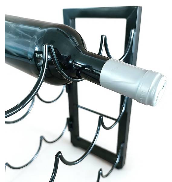 Weinregal für 9 Flaschen Schwarz - Eisen - Stahl - 35 x 36 x 17 cm