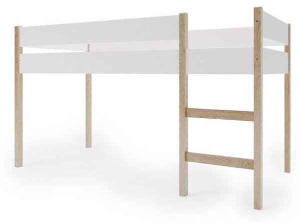 Hoogslaper GROTT wit - grenenhout - 99 x 120 x 208 cm