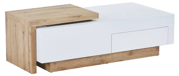 Couchtisch MANDREA Braun - Weiß - Holz teilmassiv - 178 x 38 x 60 cm