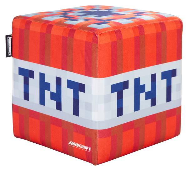 Sitzhocker MINECRAFT 2er Set Braun - Grün - Rot - Samt - 35 x 35 x 35 cm