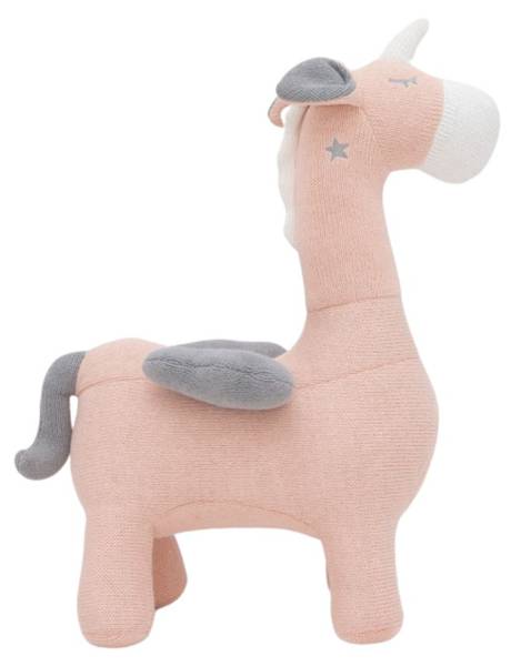 Schaukeltier Einhorn Pink - Baumwollstoff - 21 x 48 x 36 cm