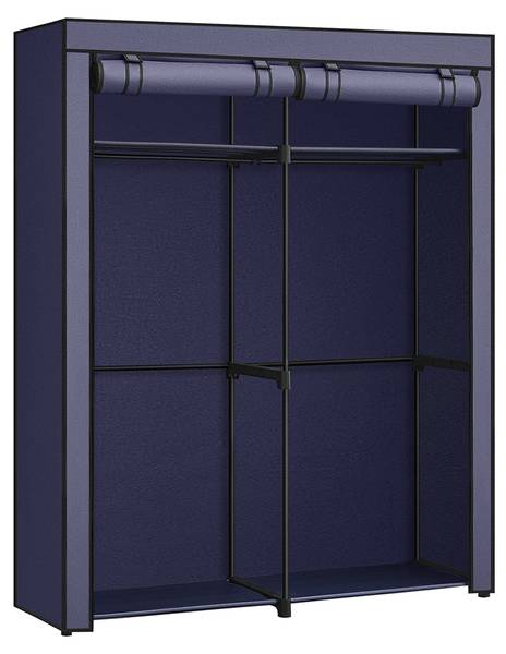 Stoffschrank Freetown Blau - Kunststoff - 140 x 174 x 43 cm