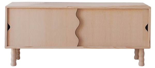 TV-Lowboard Moreta Lackiert Braun - Kiefer - 120 x 50 x 35 cm